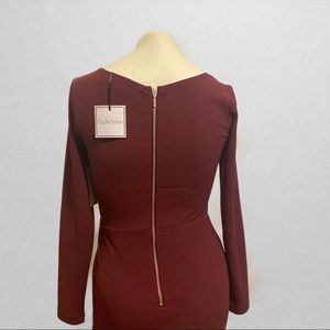 Long Sleeve Burgundy Dress